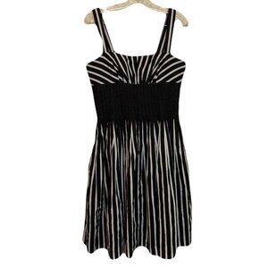White House Black Market Stripe Fit and Flare Dress